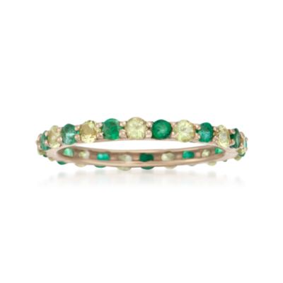 .50 ct. t.w. Emerald and .80 ct. t.w. Peridot Eternity Band in 14kt Yellow Gold &mdash; Alt Image 1