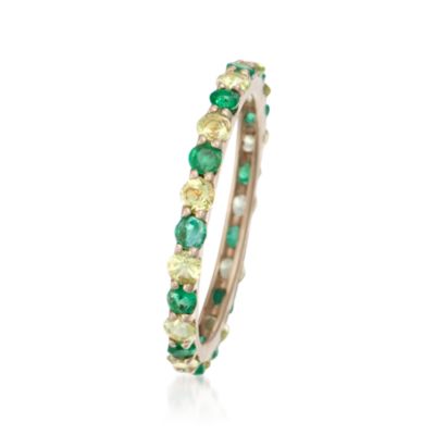 .50 ct. t.w. Emerald and .80 ct. t.w. Peridot Eternity Band in 14kt Yellow Gold &mdash; Alt Image 3