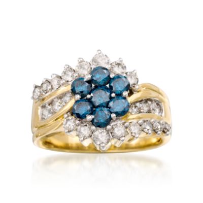 2.00 ct. t.w. Blue and White Diamond Ring In 14kt Yellow Gold &mdash; Alt Image 1