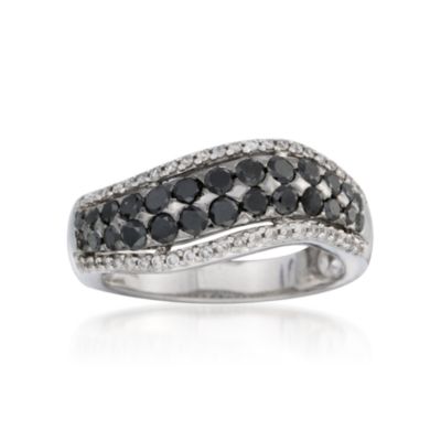 .95 ct. t.w. Black and White Diamond Ring in 14kt White Gold &mdash; Alt Image 1