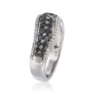 .95 ct. t.w. Black and White Diamond Ring in 14kt White Gold &mdash; Alt Image 3