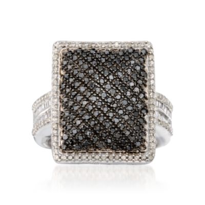 .90 ct. t.w. Black and White Diamond Ring In Sterling Silver &mdash; Alt Image 1