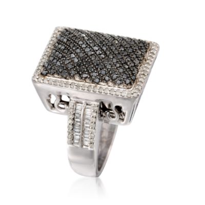 .90 ct. t.w. Black and White Diamond Ring In Sterling Silver &mdash; Alt Image 3