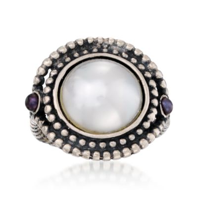 14mm Pearl Beaded Ring in Sterling Silver &mdash; Alt Image 1