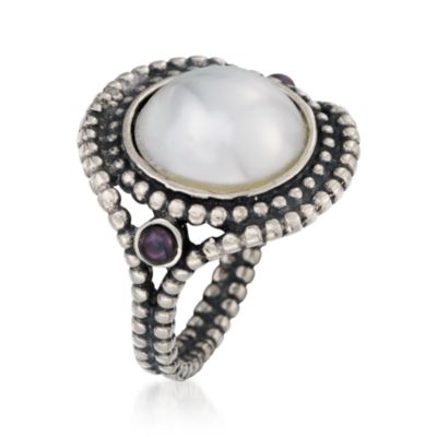 14mm Pearl Beaded Ring in Sterling Silver &mdash; Alt Image 3