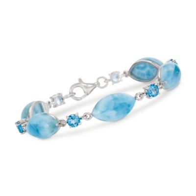 Larimar and 3.10 ct. t.w. Blue Topaz Bracelet in Sterling Silver &mdash; Alt Image 1