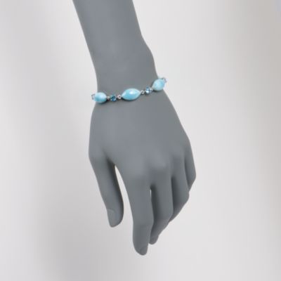 Larimar and 3.10 ct. t.w. Blue Topaz Bracelet in Sterling Silver &mdash; Alt Image 2