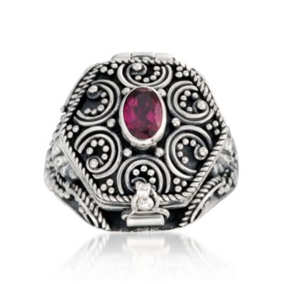 .55 Carat Rhodolite Locket Ring in Sterling Silver &mdash; Alt Image 1