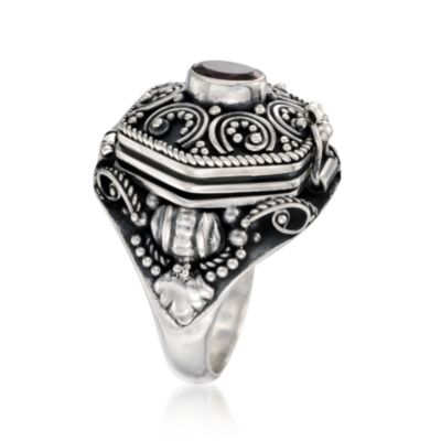 .55 Carat Rhodolite Locket Ring in Sterling Silver &mdash; Alt Image 3