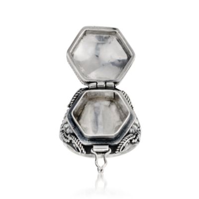 .55 Carat Rhodolite Locket Ring in Sterling Silver &mdash; Alt Image 4