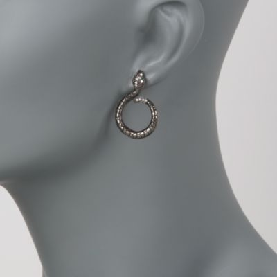 .15 ct. t.w. CZ Snake Earrings With CZs in Sterling Silver With Black Rhodium &mdash; Alt Image 2