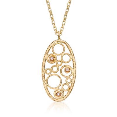 Roberto Coin "Bollicine" Diamond Pendant Necklace in 18kt Yellow Gold. 18" &mdash; Alt Image 1