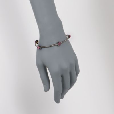 5.50 ct. t.w. Pink Tourmaline and 2.25 ct. t.w. Natural Diamond Station Bangle In Two-Tone &mdash; Alt Image 2