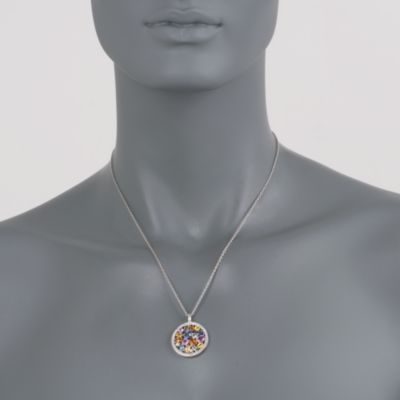 4.65 ct. t.w. Multicolored Sapphire and .25 ct. t.w. Diamond Drop Necklace In Sterling Silver &mdash; Alt Image 2