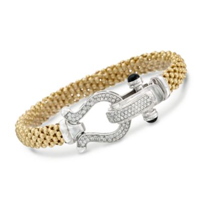.85 ct. t.w. CZ Bracelet in Sterling Silver and 14kt Gold Over Sterling. 8" &mdash; Alt Image 1