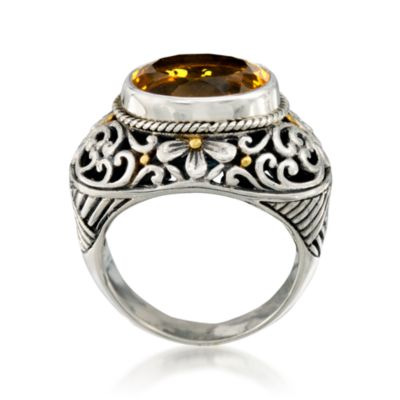 Balinese 5.85 Carat Citrine Ring in Sterling Silver &mdash; Alt Image 4