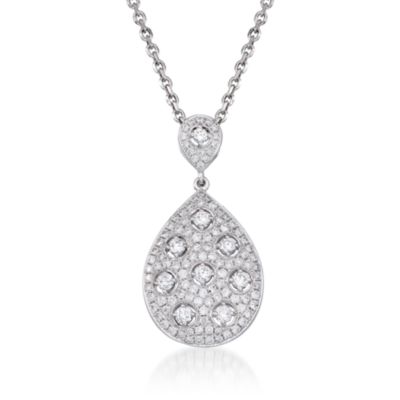 1.75 ct. t.w. Diamond Teardrop Pendant Necklace in 14kt White Gold. 16" &mdash; Alt Image 1