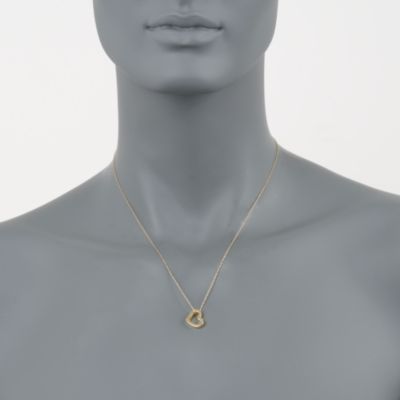 14kt Yellow Gold Open Heart Pendant Necklace. 18" &mdash; Alt Image 2