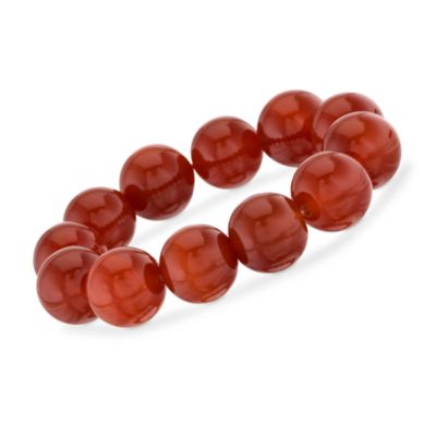 Carnelian Bead Stretch Bracelet &mdash; Alt Image 1