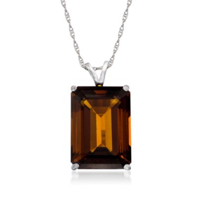 12.20 Carat Smoky Quartz Pendant Necklace in Sterling Silver. 18" &mdash; Alt Image 1