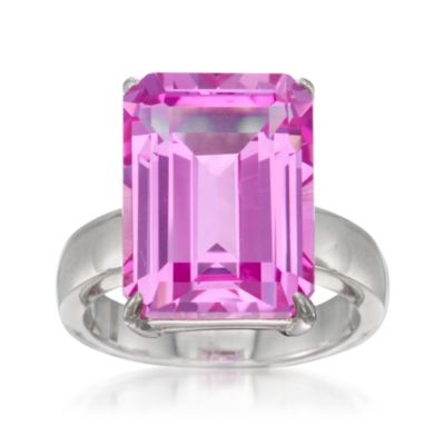 12.00 Carat Pink Topaz Ring in Sterling Silver &mdash; Alt Image 1