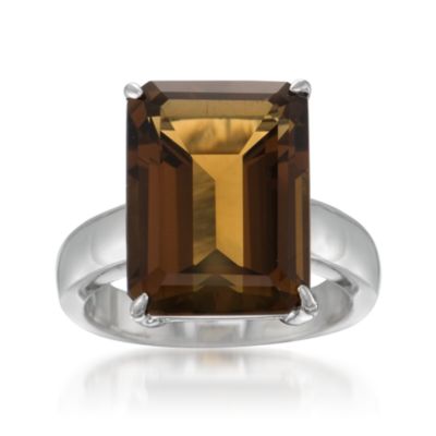 7.40 Carat Smoky Quartz Ring in Sterling Silver &mdash; Alt Image 1