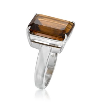 7.40 Carat Smoky Quartz Ring in Sterling Silver &mdash; Alt Image 3