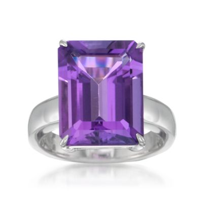 9.60 Carat Amethyst Ring in Sterling Silver &mdash; Alt Image 1