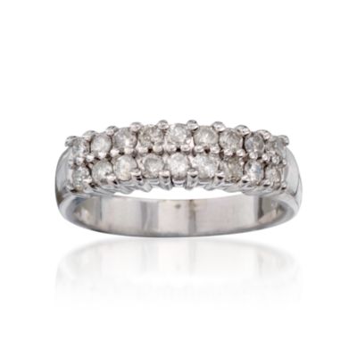 C. 1980 Vintage .85 ct. t.w. Diamond  Wedding Ring in 14kt White Gold. Size 8.25 &mdash; Alt Image 1