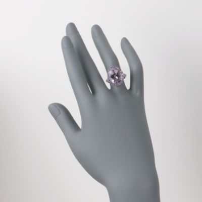 7.05 Carat Rose De France Amethyst Ring With .50 ct. t.w. Multi-Gems in Sterling Silver &mdash; Alt Image 2