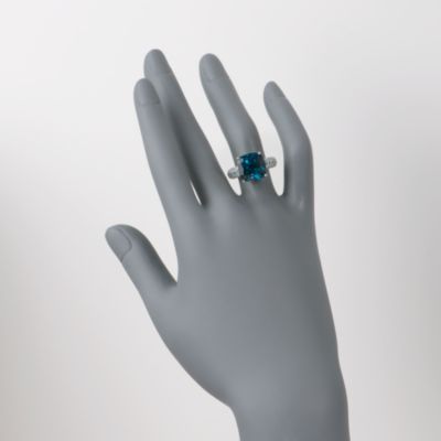 8.00 Carat London Blue Topaz Ring With .50 ct. t.w. Multi-Gems in Sterling Silver &mdash; Alt Image 2