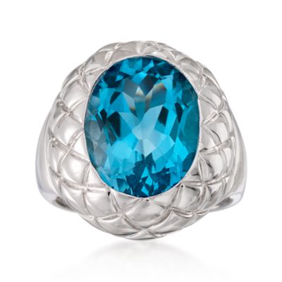 10.00 Carat London Blue Topaz Ring in Sterling Silver &mdash; Alt Image 1