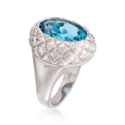 10.00 Carat London Blue Topaz Ring in Sterling Silver &mdash; Alt Image 3