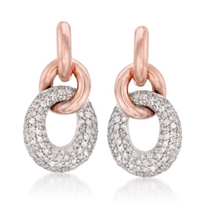 3.20 ct. t.w. Diamond Link Earrings In 14kt Two-Tone Gold &mdash; Alt Image 1