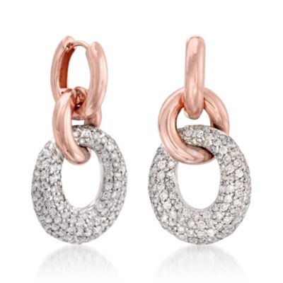3.20 ct. t.w. Diamond Link Earrings In 14kt Two-Tone Gold &mdash; Alt Image 3