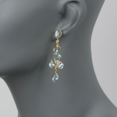 31.00 ct. t.w. Blue Topaz Dangle Earrings in Vermeil. Drop Earrings &mdash; Alt Image 2