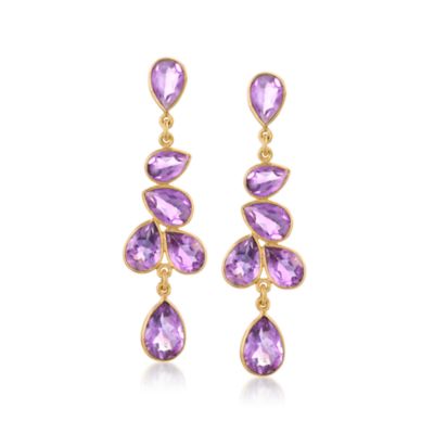 22.00 ct. t.w. Amethyst Drop Earrings In Vermeil. Drop Earrings &mdash; Alt Image 1