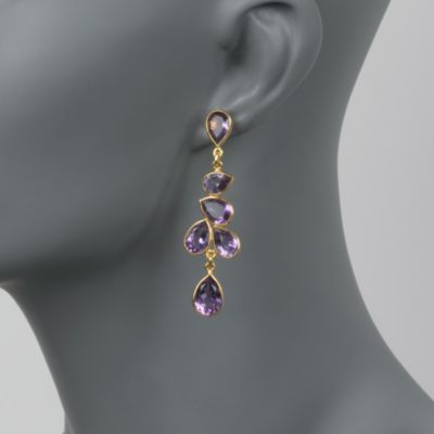 22.00 ct. t.w. Amethyst Drop Earrings In Vermeil. Drop Earrings &mdash; Alt Image 2