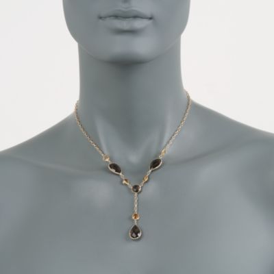 5.90 ct. t.w. Quartz and 3.15 ct. t.w. Citrine Y-Necklace in 14kt Yellow Gold &mdash; Alt Image 2
