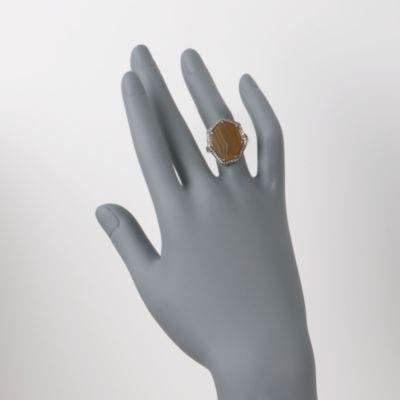 Agate and .25 ct. t.w. Diamond Ring In Sterling Silver &mdash; Alt Image 2