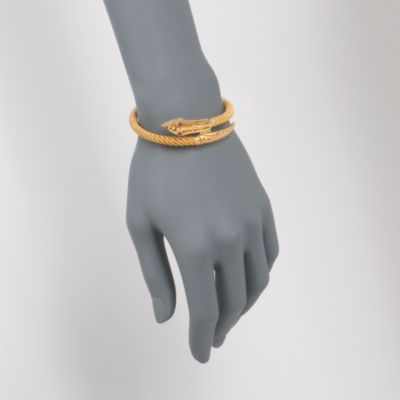 C. 1990 Vintage 22kt Yellow Gold Snake Bangle Bracelet. 6.75" &mdash; Alt Image 2