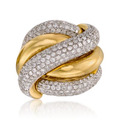 3.60 ct. t.w. Diamond Criss-Cross Ring in 18kt Yellow Gold &mdash; Alt Image 1