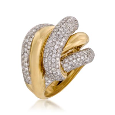 3.60 ct. t.w. Diamond Criss-Cross Ring in 18kt Yellow Gold &mdash; Alt Image 3