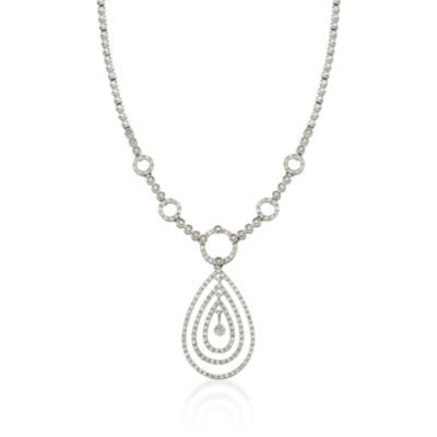 .55 ct. t.w. Diamond Multi-Teardrop Necklace in 14kt White Gold &mdash; Alt Image 1