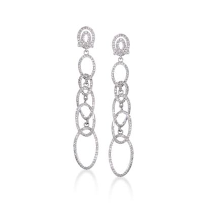 1.40 ct. t.w. Diamond Chain-Link Earrings in 14kt White Gold &mdash; Alt Image 1