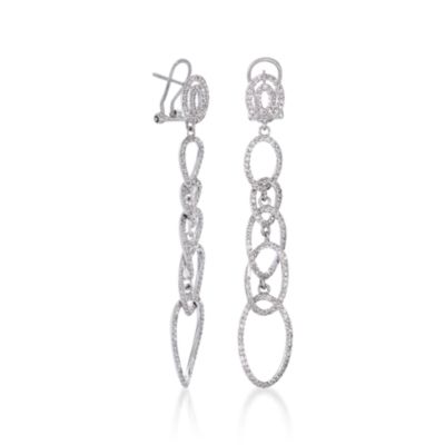 1.40 ct. t.w. Diamond Chain-Link Earrings in 14kt White Gold &mdash; Alt Image 3