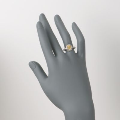 1.30 Carat Certified Fancy Yellow Diamond Ring With .87 ct. t.w. Diamonds in Two-Tone. Size 6 &mdash; Alt Image 2