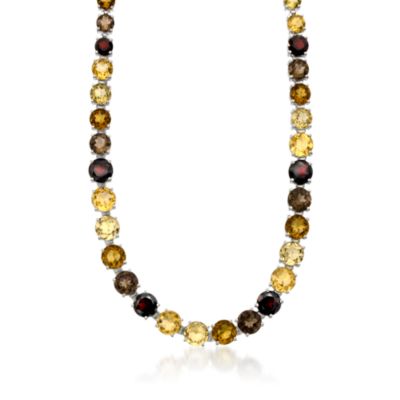 50.00 ct. t.w. Multi-Gem Necklace in Sterling Silver. 17" &mdash; Alt Image 1