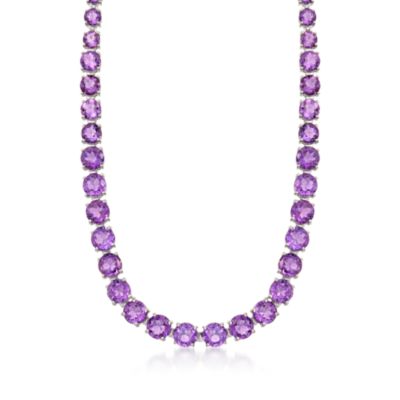 45.00 ct. t.w. Amethyst Necklace in Sterling Silver. 17" &mdash; Alt Image 1