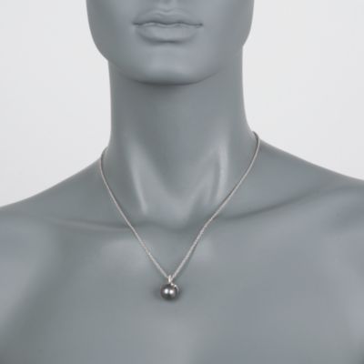 Mikimoto 11m Black South Sea Pearl Necklace in 18kt White Gold. 18" &mdash; Alt Image 2